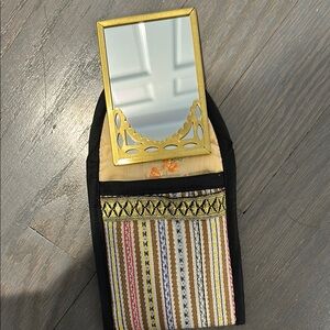 Embroidered Fabric Pouch with Cute mirror y.